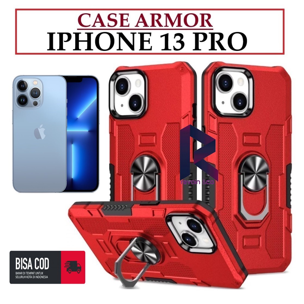 Case Armor IPHONE 13 PRO Iring Cincin Magnetic Kesing Hp Protect kamera Premium Hard Case Standing Robot Pelindung Kamera