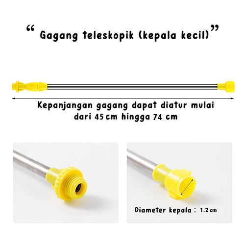 Stik Spray Kompresor Hama Tanaman Stik Tengki Semprot Manual Teleskopik Stainless Pipa Stik Sprayer Elektrik