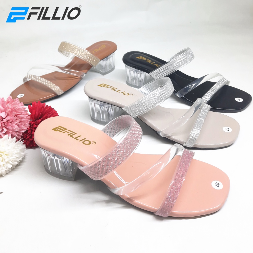 Sandal Wanita Heels Glamor Fillioz 201 / Hak Kaca 5cm