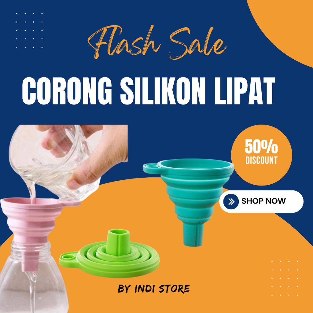 Corong Minyak Silikon Air Lipat Portable Plastik Corong Mini Kerucut Silicone Kotak Corong Bulat Silicon Corong Kotak Silicon