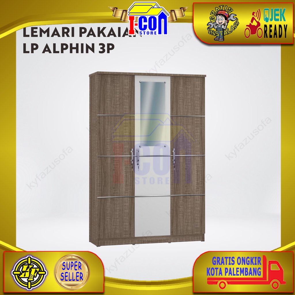 Olympic Lemari Pakaian Kayu Tiga Pintu / Lemari Baju LP ALPHIN 3P