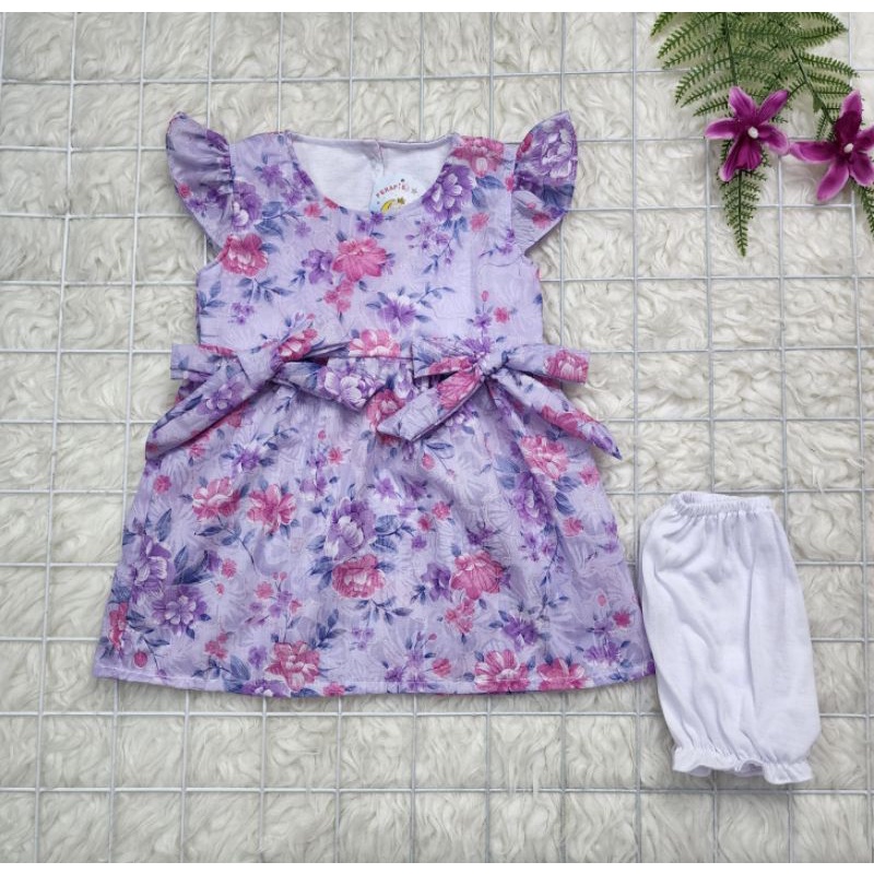 baju bayi perempuan Dress bunga gliter