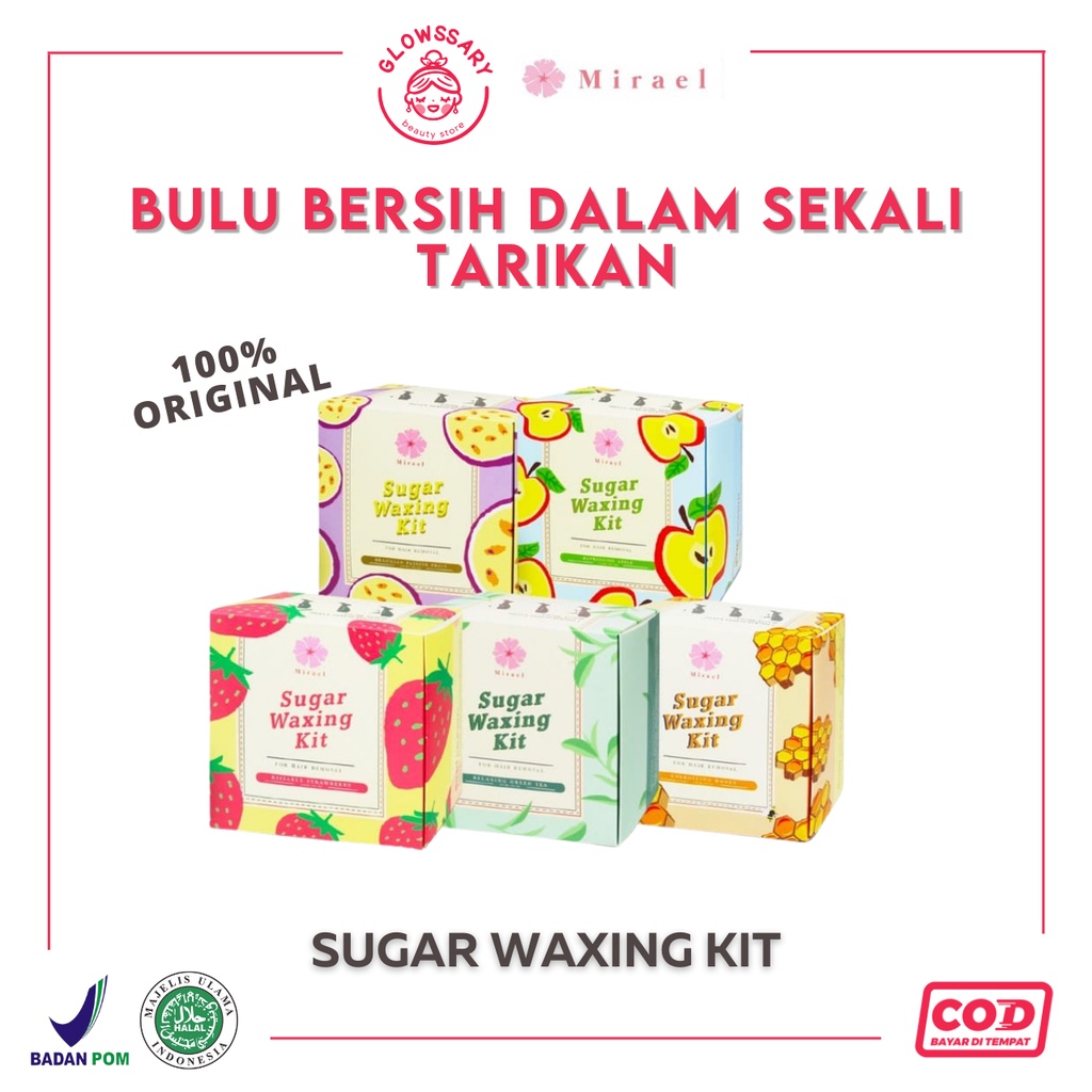 Mirael Sugar Waxing Wexing Kit Weksing Mirael Pencabut Perontok Menghilangkan Pembersih Pencerah Men