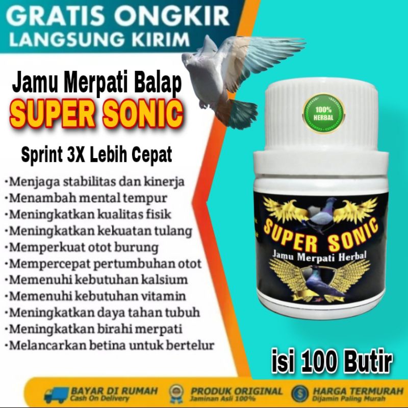 PIL SUPER SONIC isi 100 Butir / jamu MERPATI Balap sprint doping merpati balap doping merpati kolong