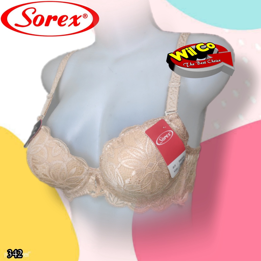 J342  BRA BRUKAT| BH BUSA PAKAI KAWAT | CUP KECIL 32 - 36 DUA PENGAIT BRA  SOREX  ART 99066