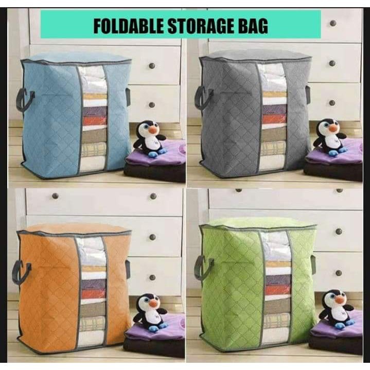 Storage bag tinggi organizer box tempat penyimpanan selimut baju jaket