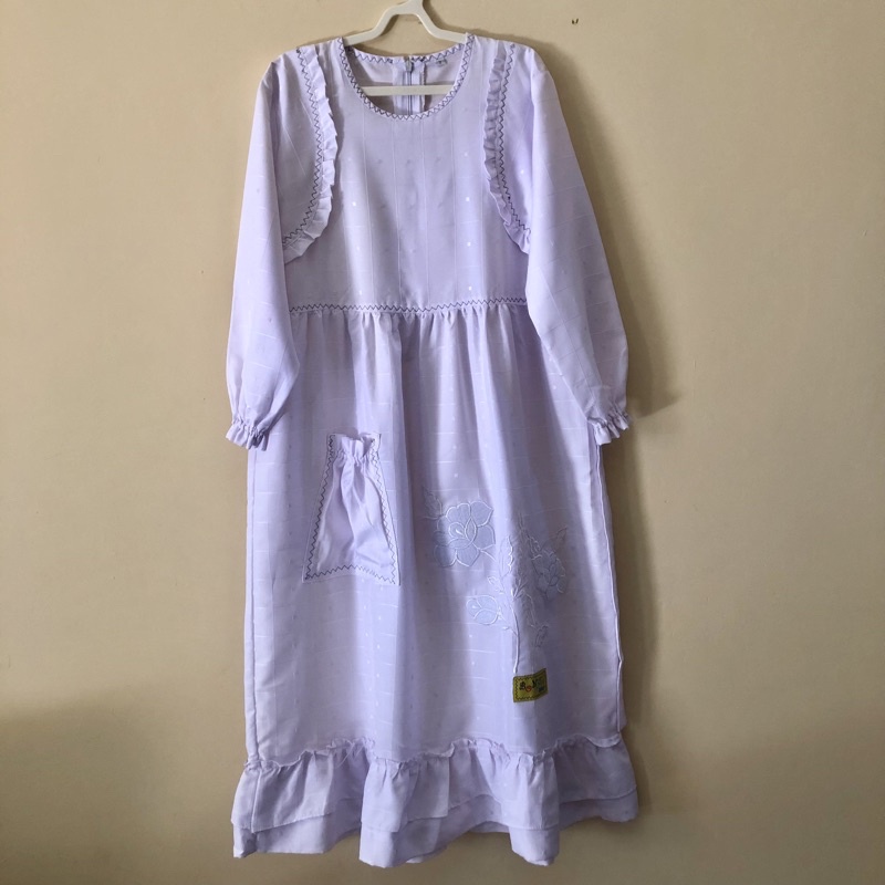 [Preloved] Set Gamis+Jilbab Anak Putih Brand Bonita Kids