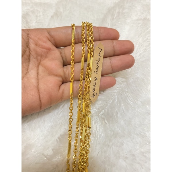 Kalung medan balok lapis emas 24k / warna mirip emas 24k