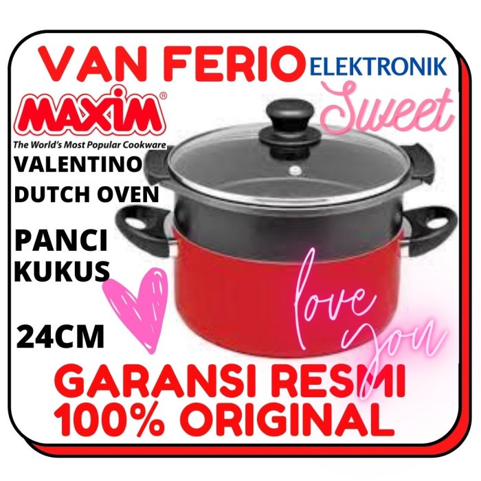 MAXIM VALENTINO PANCI KUKUS / KUKUSAN DUTCH OVEN 24CM + STEAMER SET