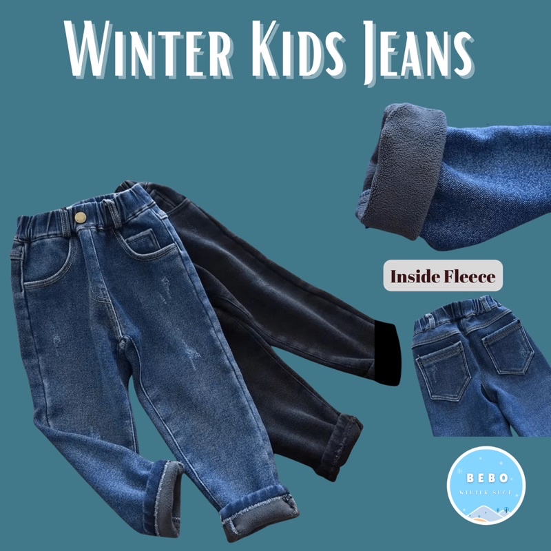 Celana Jeans Thermal Anak Winter Kids Pants