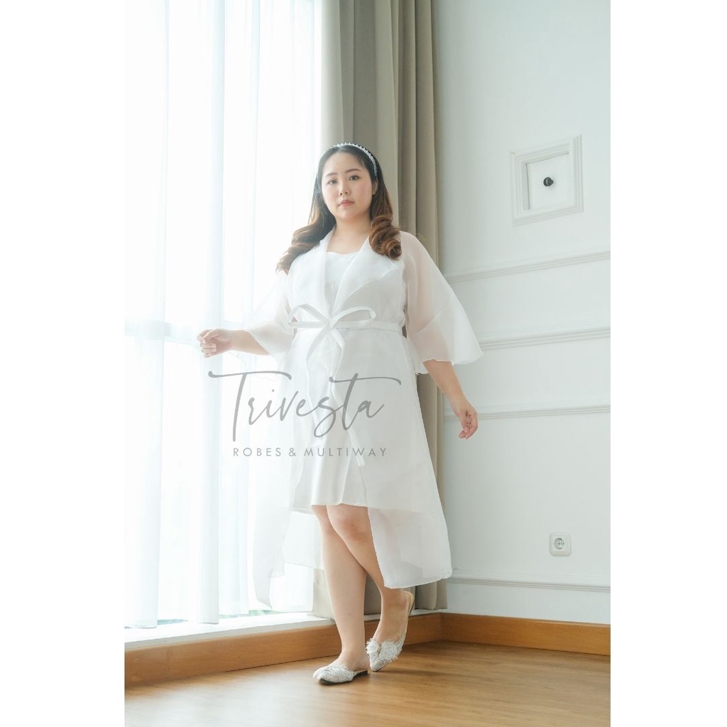 [BIG SIZE] Alma Robe - FAE Collection- Kimono Organza Pengantin Bride Robe Wedding Robe Pita