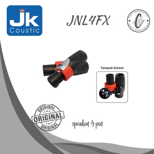 JK Coustic JNL4FX Jack Speakon 4 Pin Original