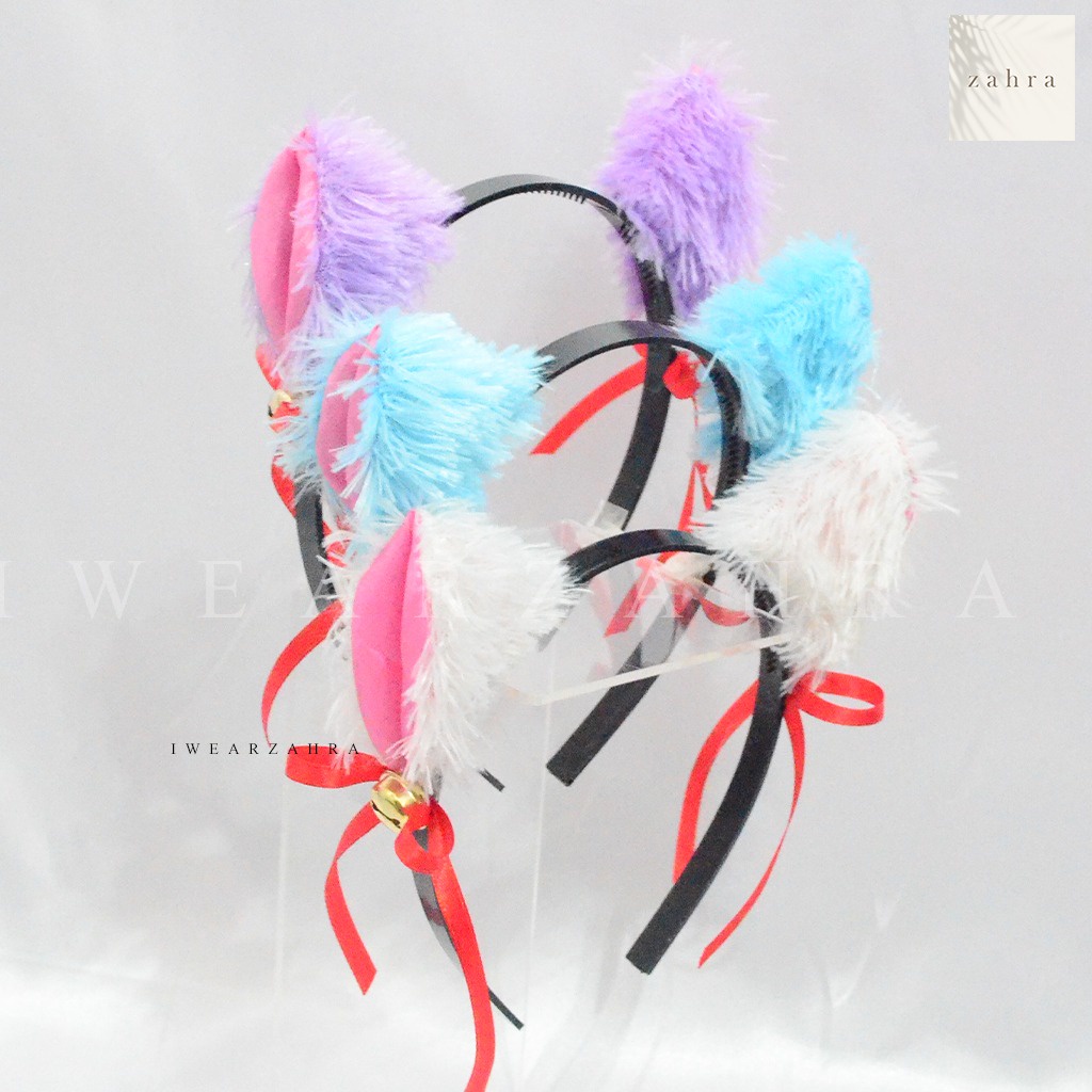 NEKOMIMI HEADBAND [ PITA BELT ] - Costume Anime Bando Cosplay Kostum Telinga Kucing Pita Bel Bulu Cat Ear Hair Accecoris Aksesoris Rambut Lucu Murah