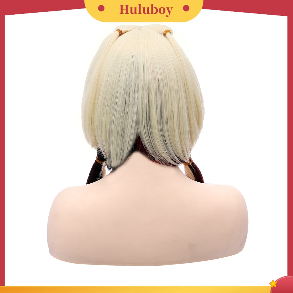Wig Rambut Sintetis Model Panjang Lurus Warna Hitam Merah Putih Tahan Panas Untuk Pesta Kostum Cosplay