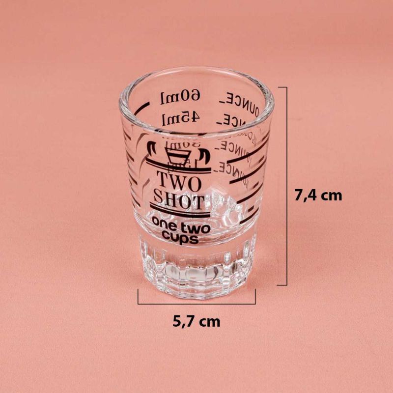 One Two Cups Gelas Kopi Expresso Shot Glass Coffee Cup 60ml - MD19