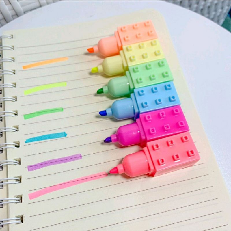 

Highlighter stabilo lego textliner 3d spidol balok susun boardmarker marker susun stabillo ice cream lucu unik alat tulis perlengkapan sekolah tumpuk warna warni pewarna penanda textlighter mini balok mainan pastel neon pena multicolor fancy