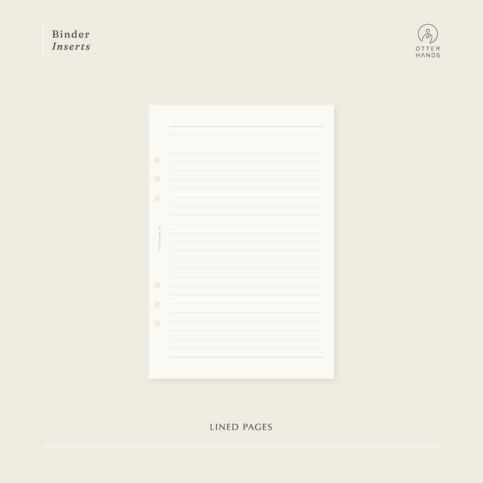 

OTTERHANDS CO. A5 6 RING BINDER INSERTS