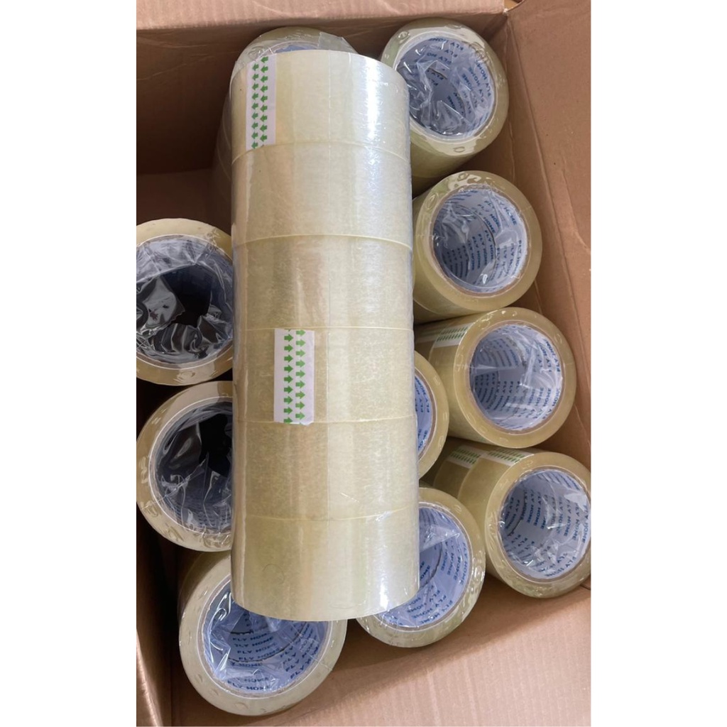 Lakban Clear Bening 45 Mm x 90 Yard Fly Home 1 DUS ( 72 Pcs ) LENGKET KUALITAS TERBAIK  -  HARGA GROSIR TERMURAH