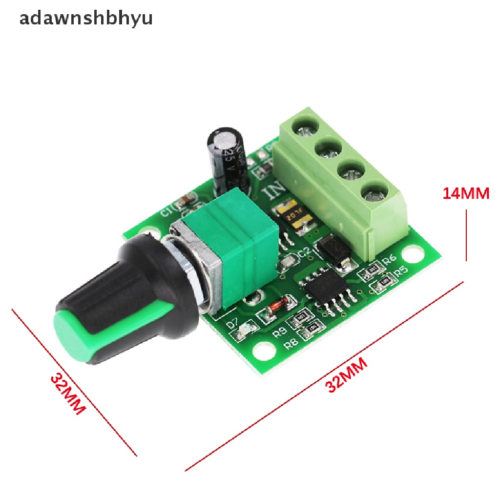 Adawnshbhyu 1.8V 3V 5V 6V 12V 2A PWM Dc Motor Speed Controller Variable Speed Regulator Governor Switch, Switch Fungsi 1803BK ID