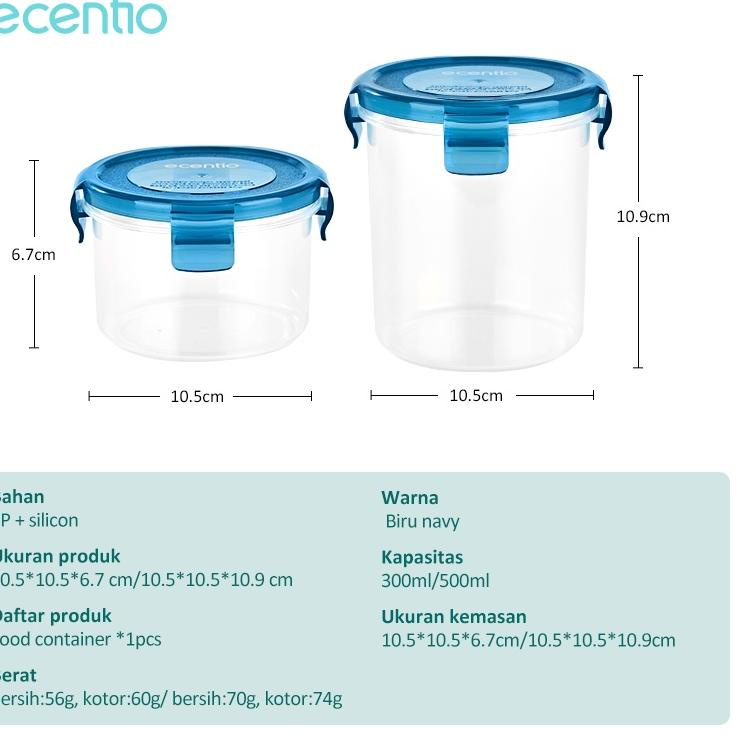 Pasti Kekinian ecentio Tempat Mpasi food container box toples 300+500ml sendok BPA free