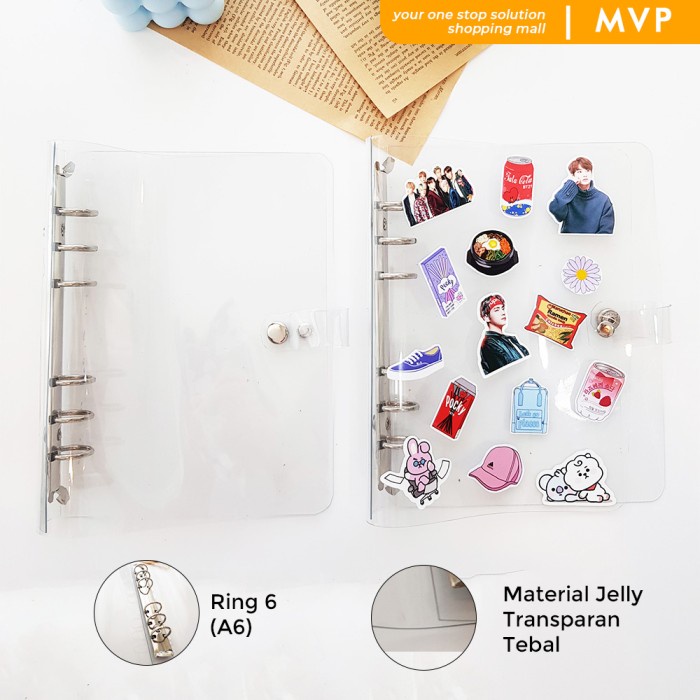 

BINDER TRANSPARAN TEBAL A6 6 RING UNTUK BINDER PHOTOCARD POLAROID