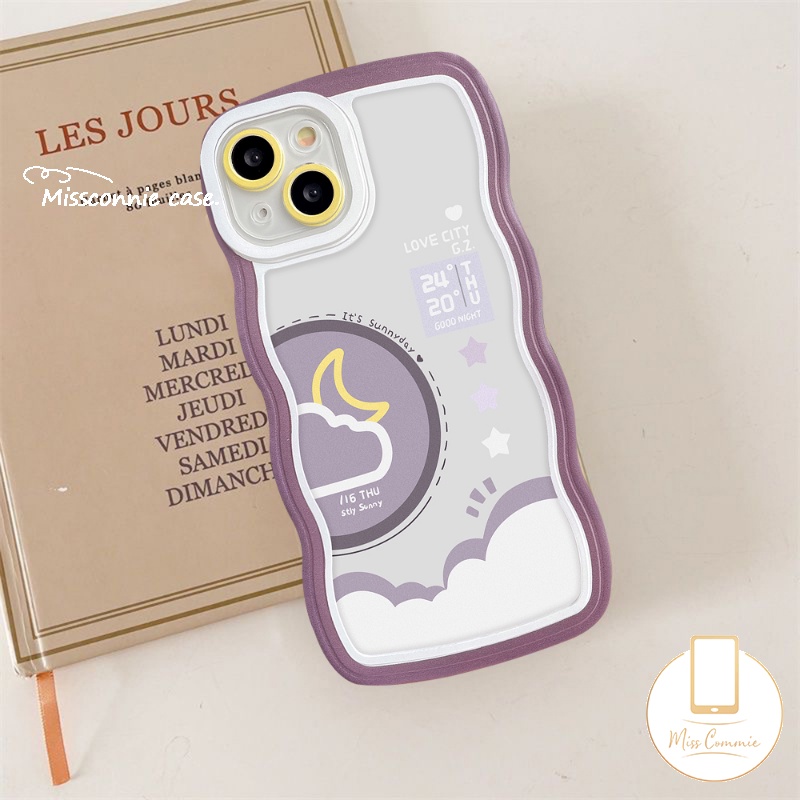 Case Pasangan Untuk Realme C55 C53 9 10 8i C30 9i 9 Pro+7i C33 C35 C12 C15 C3 C25 C25s C21Y C25Y 6i 5i 8 5 8Pro 7 C1 C20A C20 C11 Love City Day Night Ramalan Cuaca Bergelombang Casing Edge