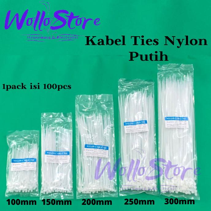 

Kabel Ties Putih 10Cm/ 15Cm /20Cm /25Cm /30Cm Harga 1Pack Isi 100Pcs