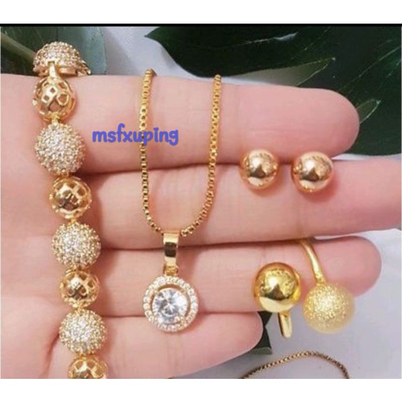 Xuping Set Perhiasan Wanita Gold 1910d