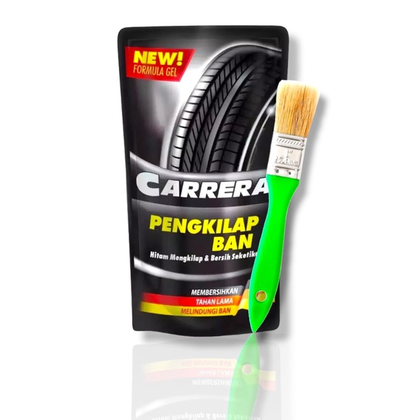 Carrera Semir Pembersih dan Pengkilap Ban Motor Mobil 200 ml Free Kuas