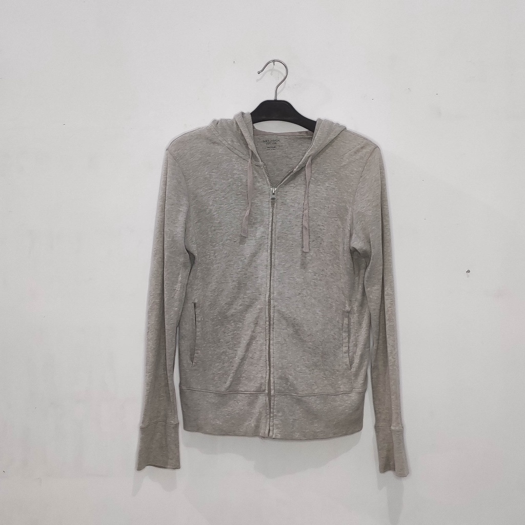UNIQLO Soft Touch Grey Misty Zipper Hoodie Jacket - Jaket Abu Misti Unisex
