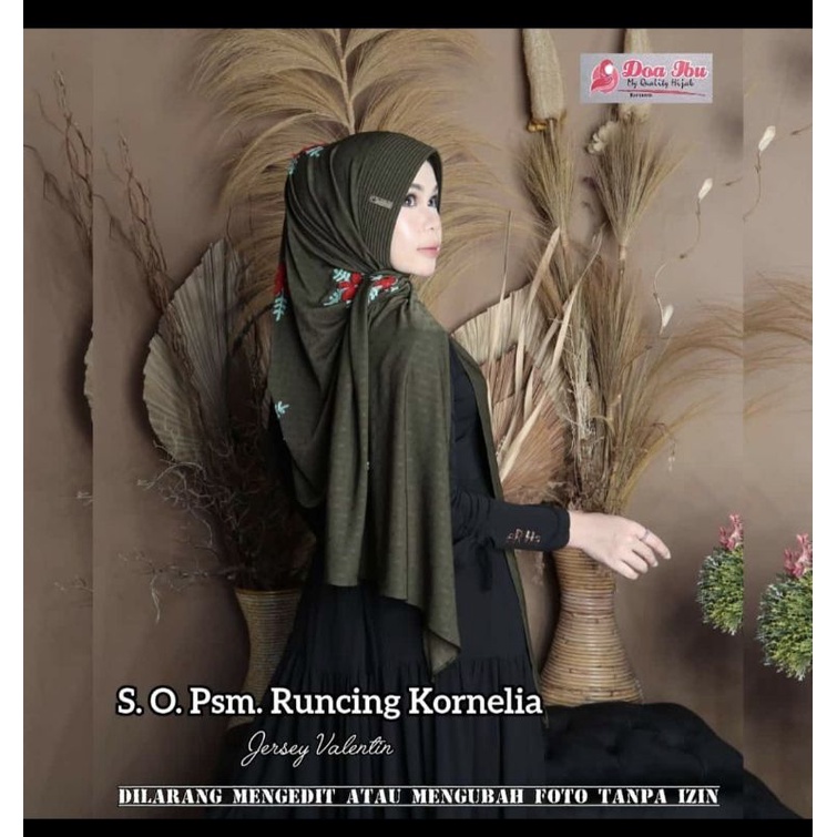 598 Pashmina Corneli 3D oval doa Ibu jersey valentine bordir/Hijab Doi ori by bunyamin pet sabit bus