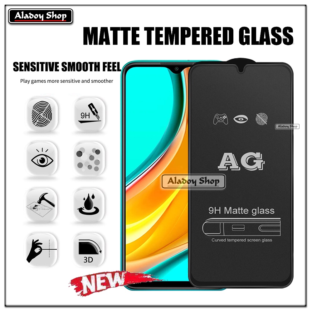 Paket 3IN1 Tempered Glass Layar Matte Anti Glare XIAOMI REDMI 9 Free Tempered Glass Camera dan Skin Carbon