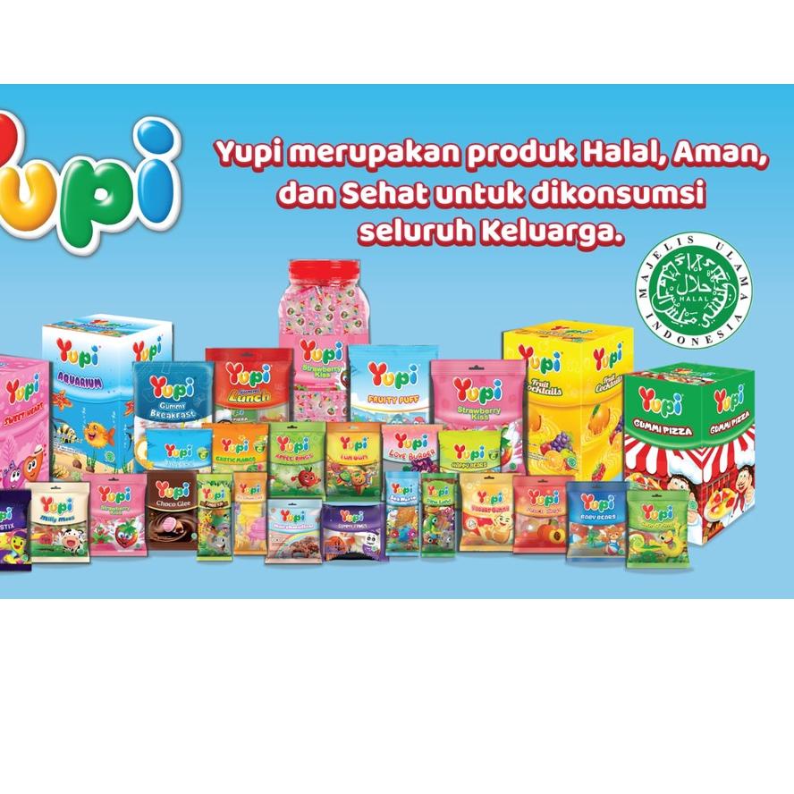 

7.7 Promo Brand [BERKAH] Permen YUPI All Varian Rasa Isi 24 Pcs Per Box Baby Bear / Little Star / Gummy Fangs / Wotta Melon / Ice Cream / Exotic Mango / Berribonz / Choco Glee Fruity Cola / Bolicicious Strawberry Orange / Dino Land / Jungle Fun / Mini Bur