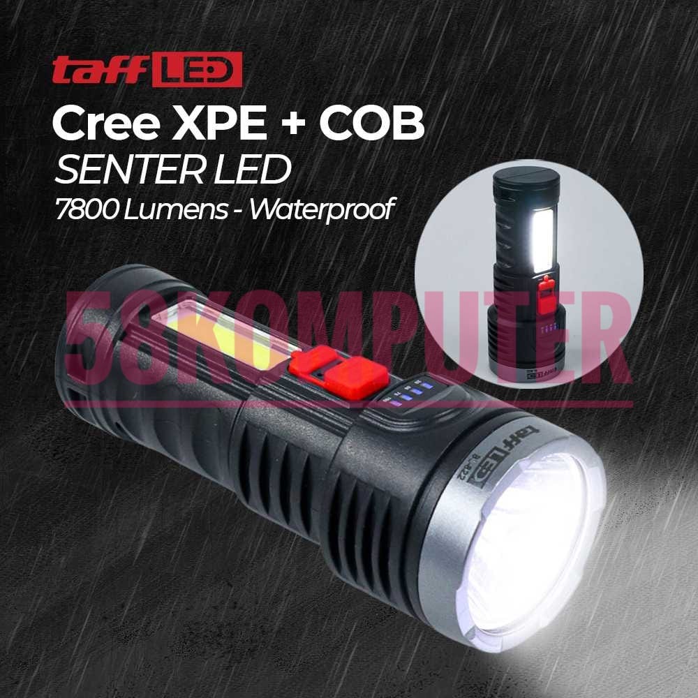 TaffLED Senter LED Waterproof USB Cree XPE+COB 7800 Lumens