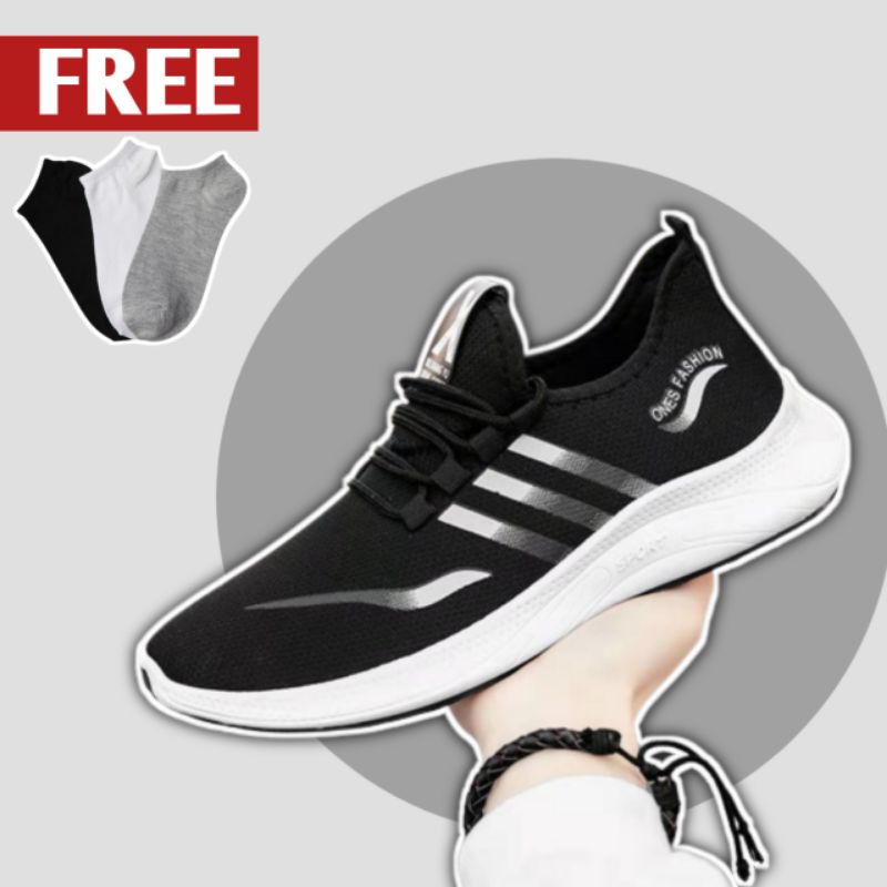 Sepatu Sneaker Cowok Import Keren Warna Hitam