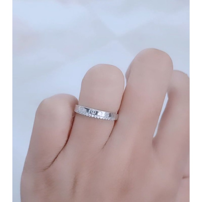 cincin model listring carti*r mp/perak asli silver 925 lapis emas/perhiasan fashion wanita terbaru