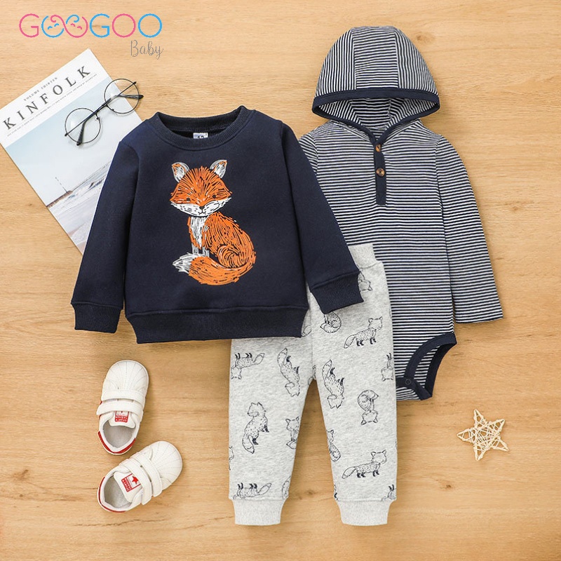 GOOGOO Satu Set Pakaian Anak Laki-Laki Motif Fox