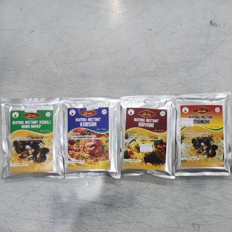 

Bumbu Instant Kebu, Kabsah, Biryani, Bukhori dan Mandhi Baba Nayef 100gram