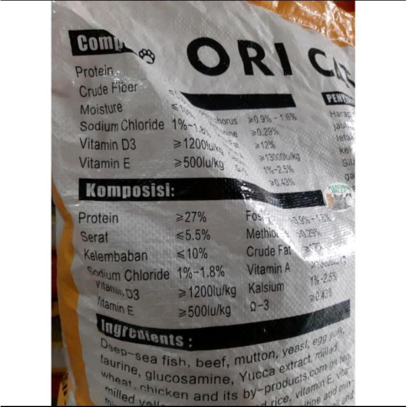 Makanan kucing dewasa Ori Cat 20kg (EKS-pedisi) makanan kucing adullt premium