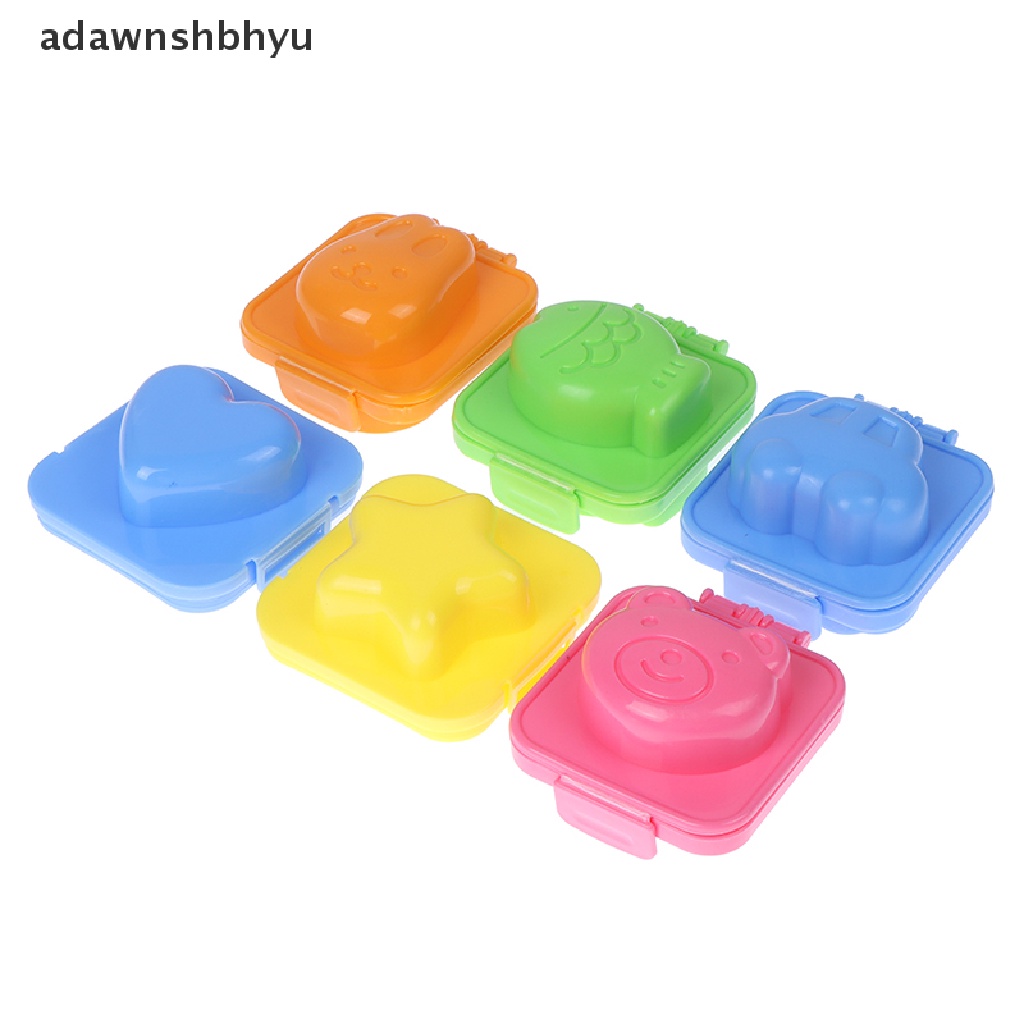 Adawnshbhyu 2 Pcs Cetakan Telur Rebus Cetakan Telur Kartun Lucu 3D Egg Ring Mold Bento Maker Cutter Egg Tool ID