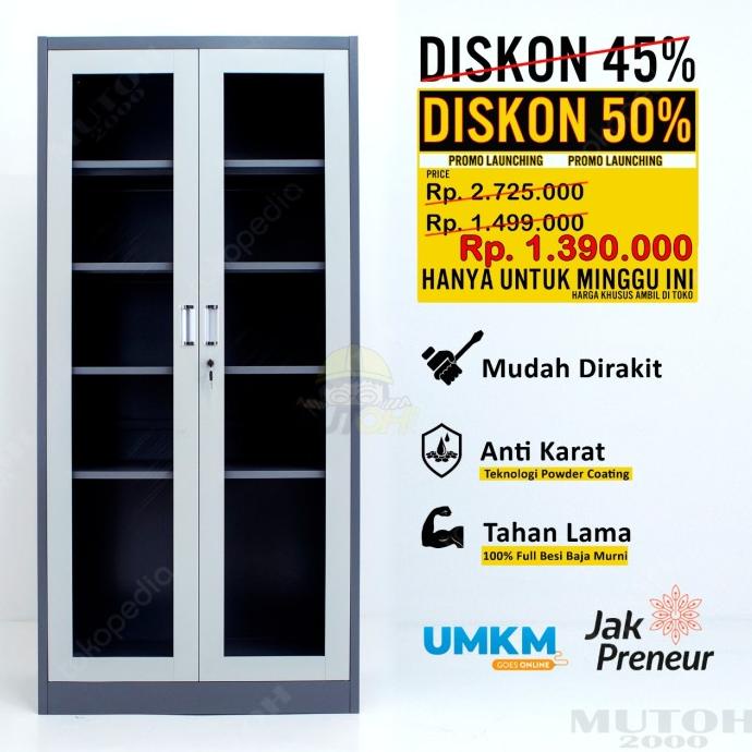 

PROMO LEMARI ARSIP LEMARI BESI FILING CABINET TERMURAH - SWING KACA 106 STOK TERBATAS