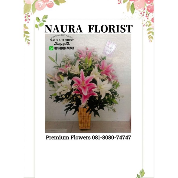 Bunga meja/rangkaian bunga/bunga hadiah/bunga lili/casablanca/bunga asli 001