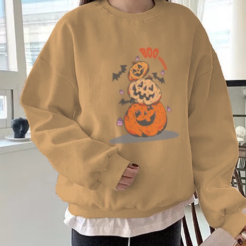 Sweater Hallowen Pria Dan Wanita Oversize Style Korean Bahan Fleece  L - XL - XXL - XXXL