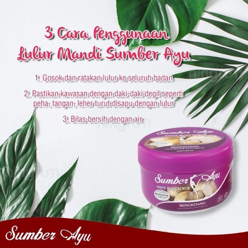 Ningrum - Sumber Ayu Body Scrub Lulur Mandi 250G | Lulur Murah Lulur Pencerah Pemutih | Scrub Mandi Sumber Ayu Original BPOM - 7401