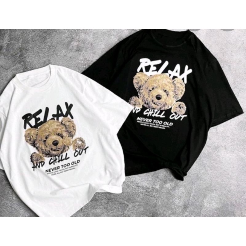 Kaos Wanita Lengan Pendek Oversize RELAX BEAR