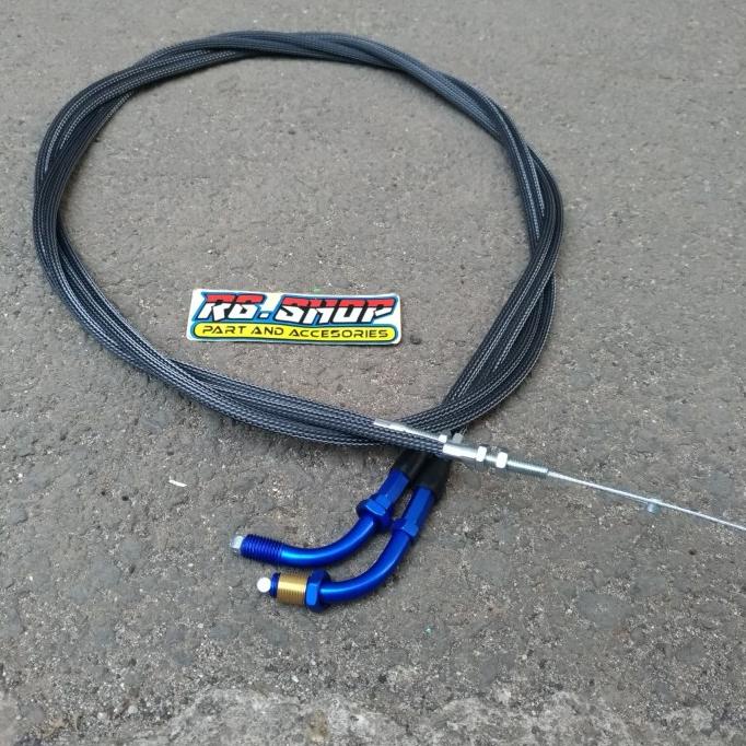 tali/kabel gas standar serat hitam L blue pcx lokal 2018 ori thailand