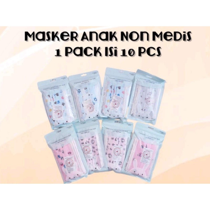 Masker Anak Non Medis 1 Pack Isi 10 Pcs