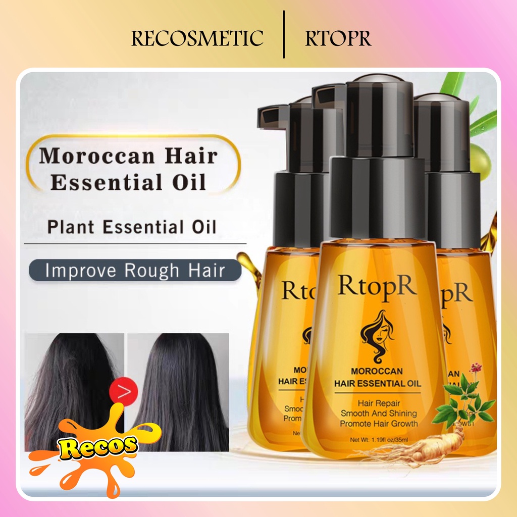 RtopR Moroccan Hair Essential Oil Mengurangi Kehilangan Rambut Produk Pertumbuhan Rambut Minyak Esensial