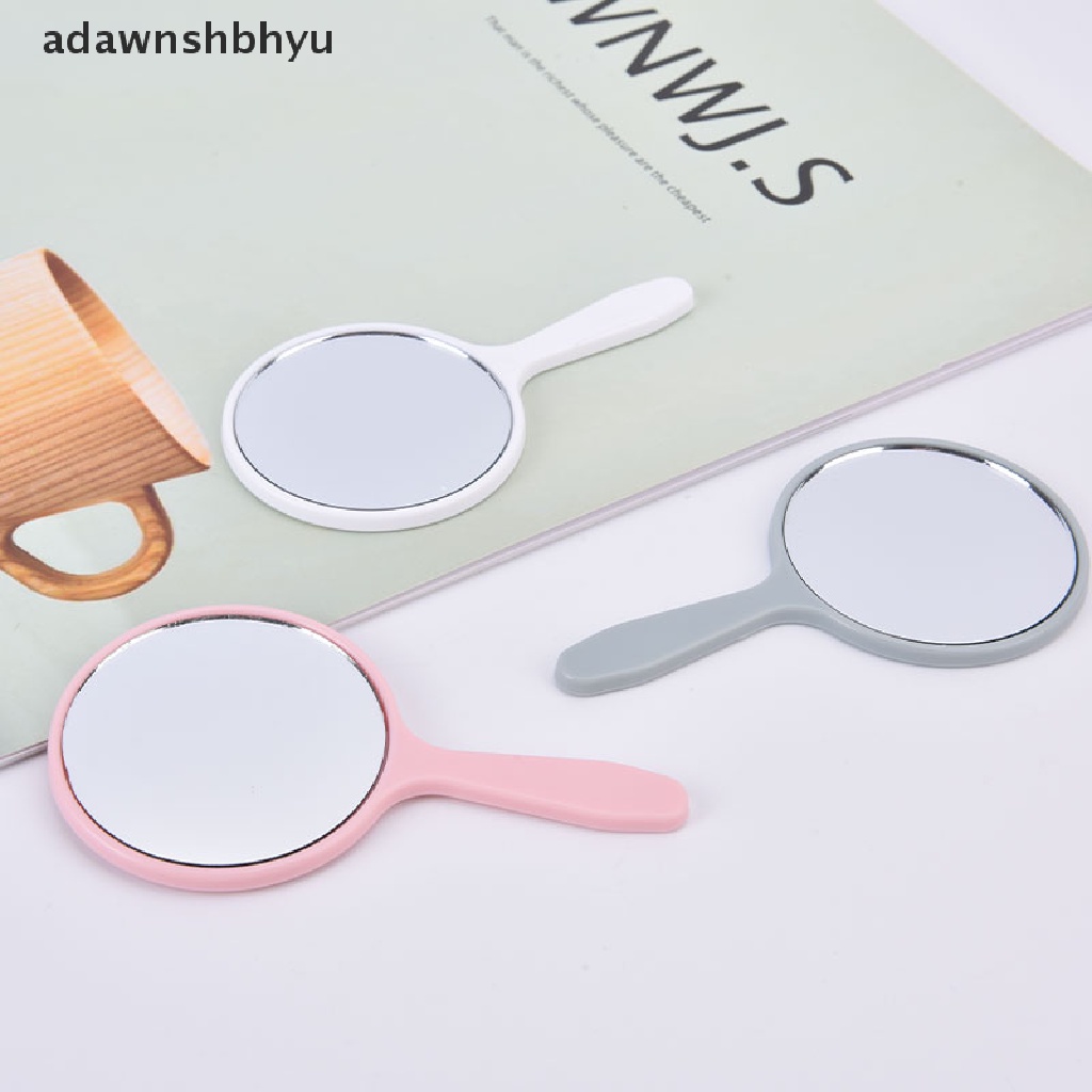 Adawnshbhyu Cermin Rias Genggam Kaca Rias Bulat Vanity Mirror with Handle Hand Mirror Kosmetik ID