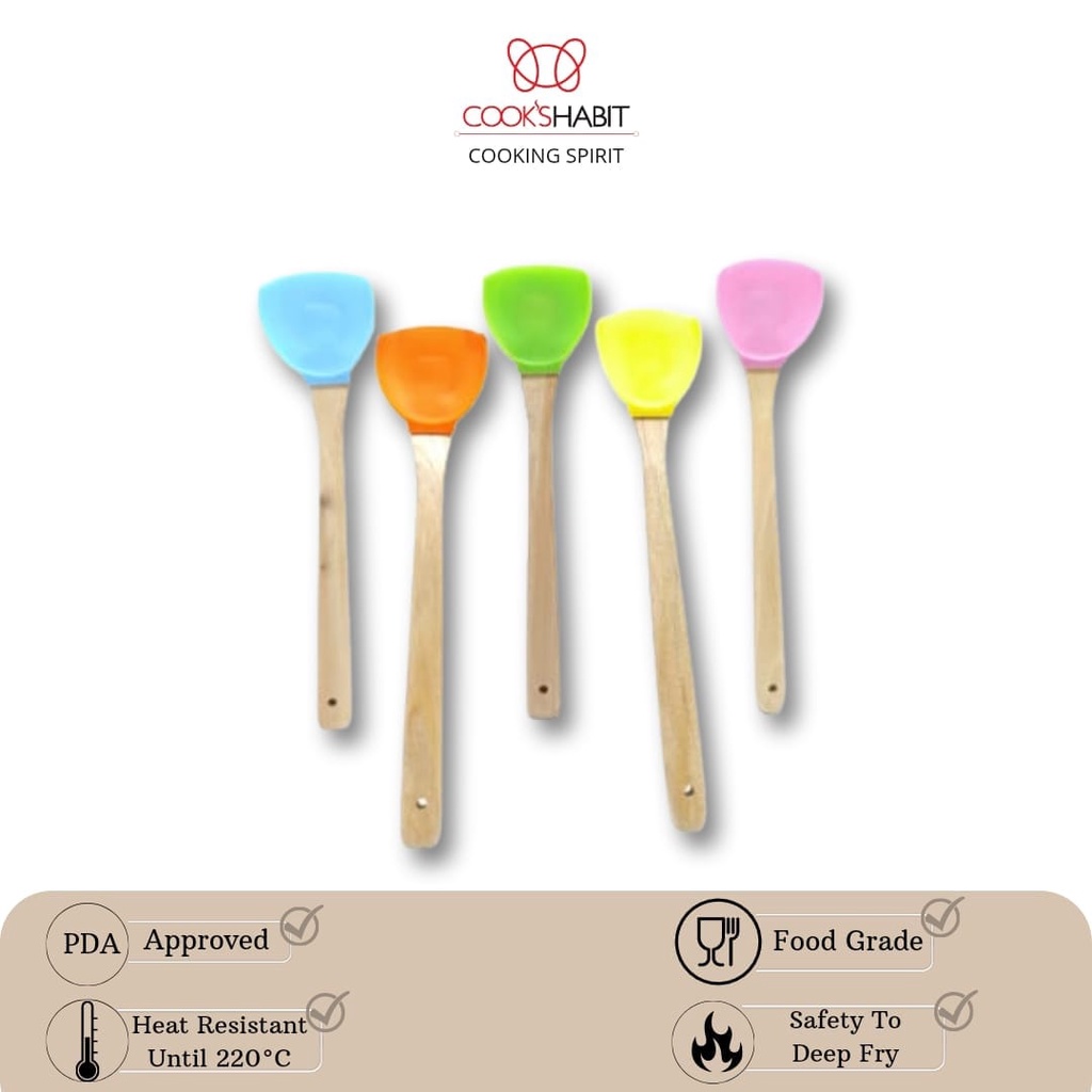 COOKS HABIT - Spatula Silikon Ultimate Mini Slim Handle l Soetil Anti Panas l Sutil Teflon